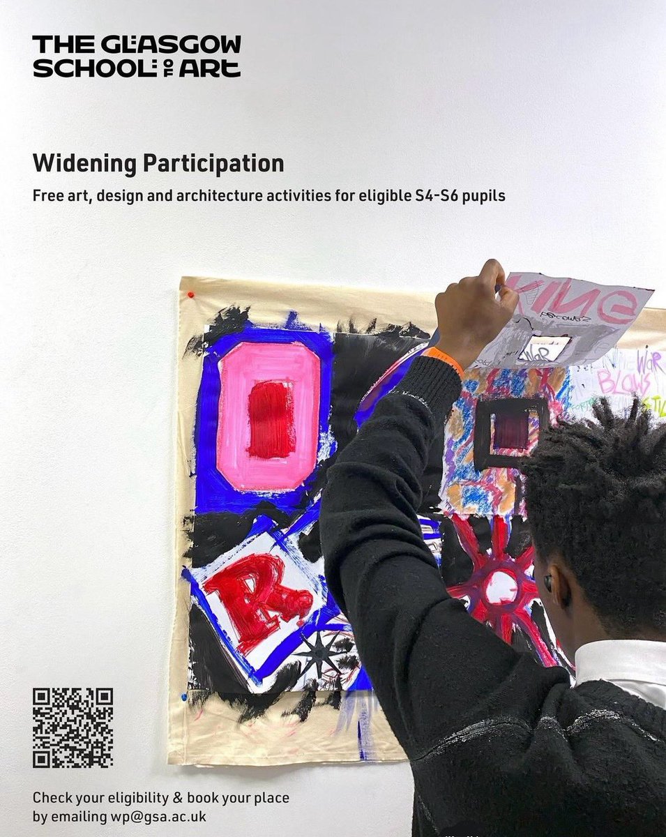 WPGSA's tweet photo. Last remaining places on our free S5 and S6 Portfolio courses! - on-campus and online options available. Email us at wp@gsa.ac.uk to check your eligibility https://t.co/ISvZsgyf0s
