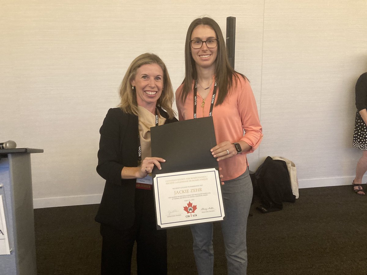 CSBiomech's tweet photo. Congratulations to Paul Tilley (MSc) and Jackie Zehr (PhD) for winning the CSB-SCB Graduate New Investigator Awards. Thank you to all the nominees.
#CSBSCB2024 https://t.co/NAVLQsCuyZ