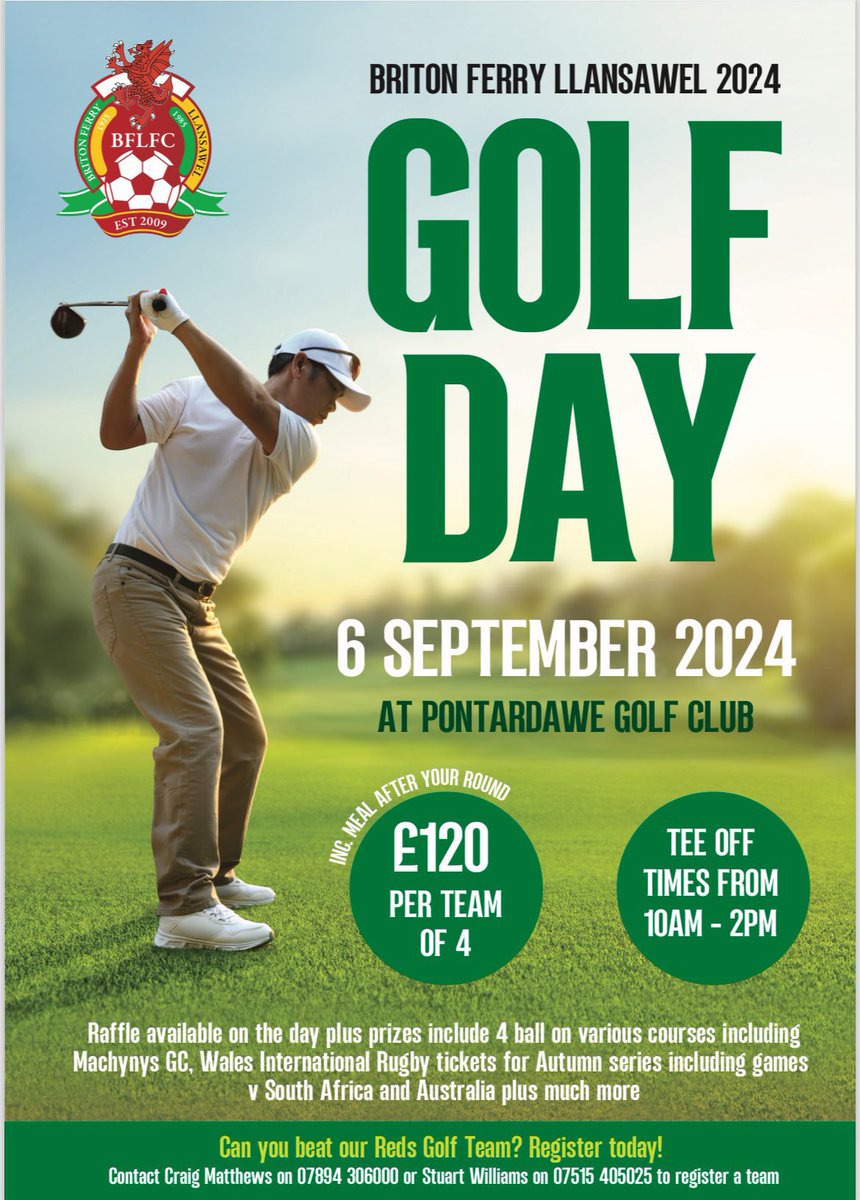 Any golfers would like to take part in the <a href="/bflafc/">BFL AFC</a> annual golf day please get in touch!⛳️
