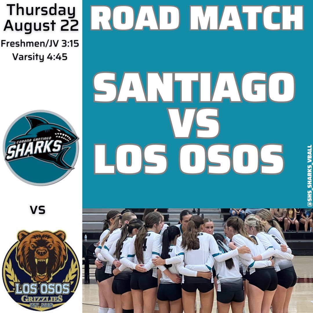 Sharks hit the road to battle the Grizzlies. Early start today, don’t be late! 🦈🏐