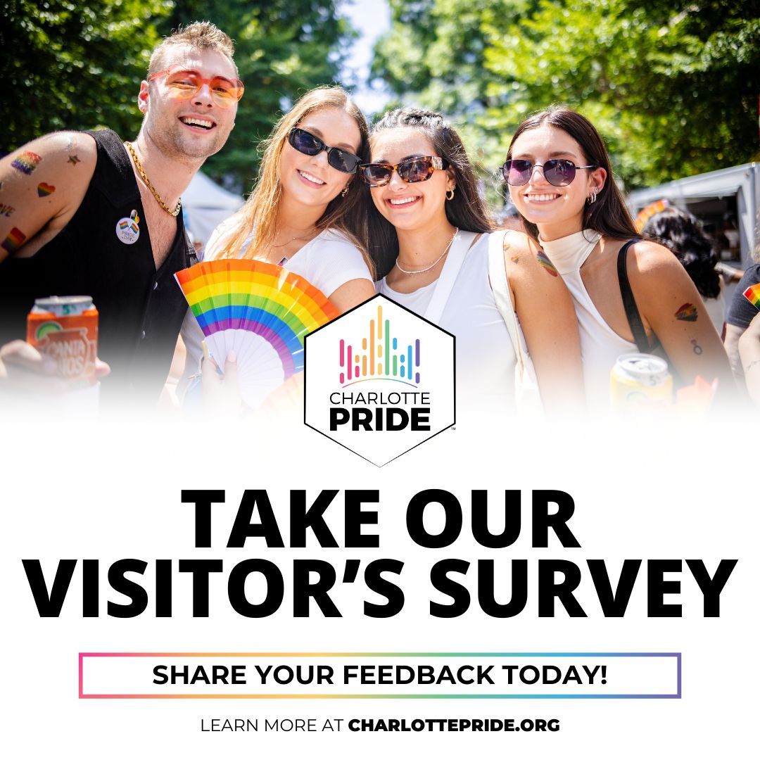 ✨ Help us make #CLTPride even better! 

🌈 We want to hear from YOU! Share your feedback in our visitor's survey and help us improve next year’s festival &amp; parade: buff.ly/4fOsRTf 🎉 

#CLTPrideFeedback #BetterTogether #LGBTQ #CLTEvents