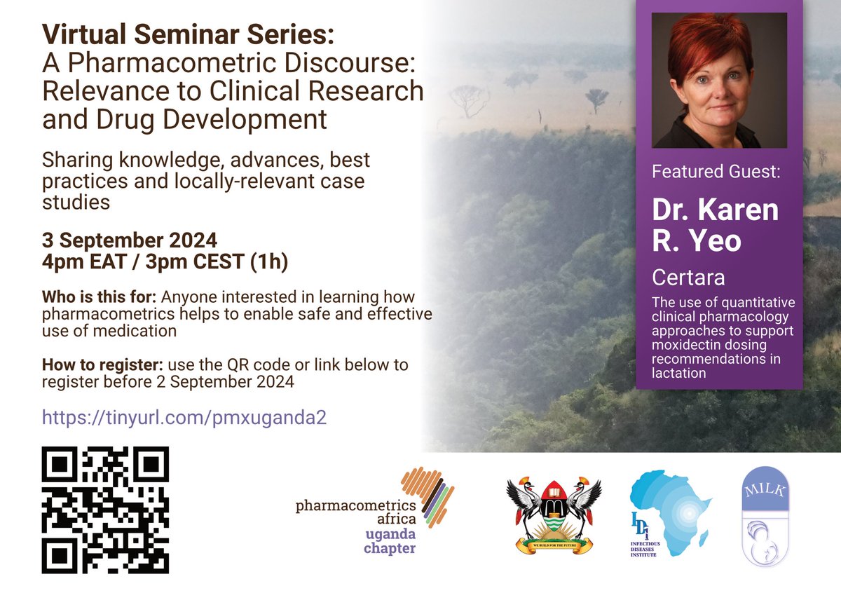 Exciting News! 🎉 Our second pharmacometrics discourse virtual seminar series is set! Please register and join the enriching discussion early September. Details: pmxafrica.org/2024/08/15/vir…