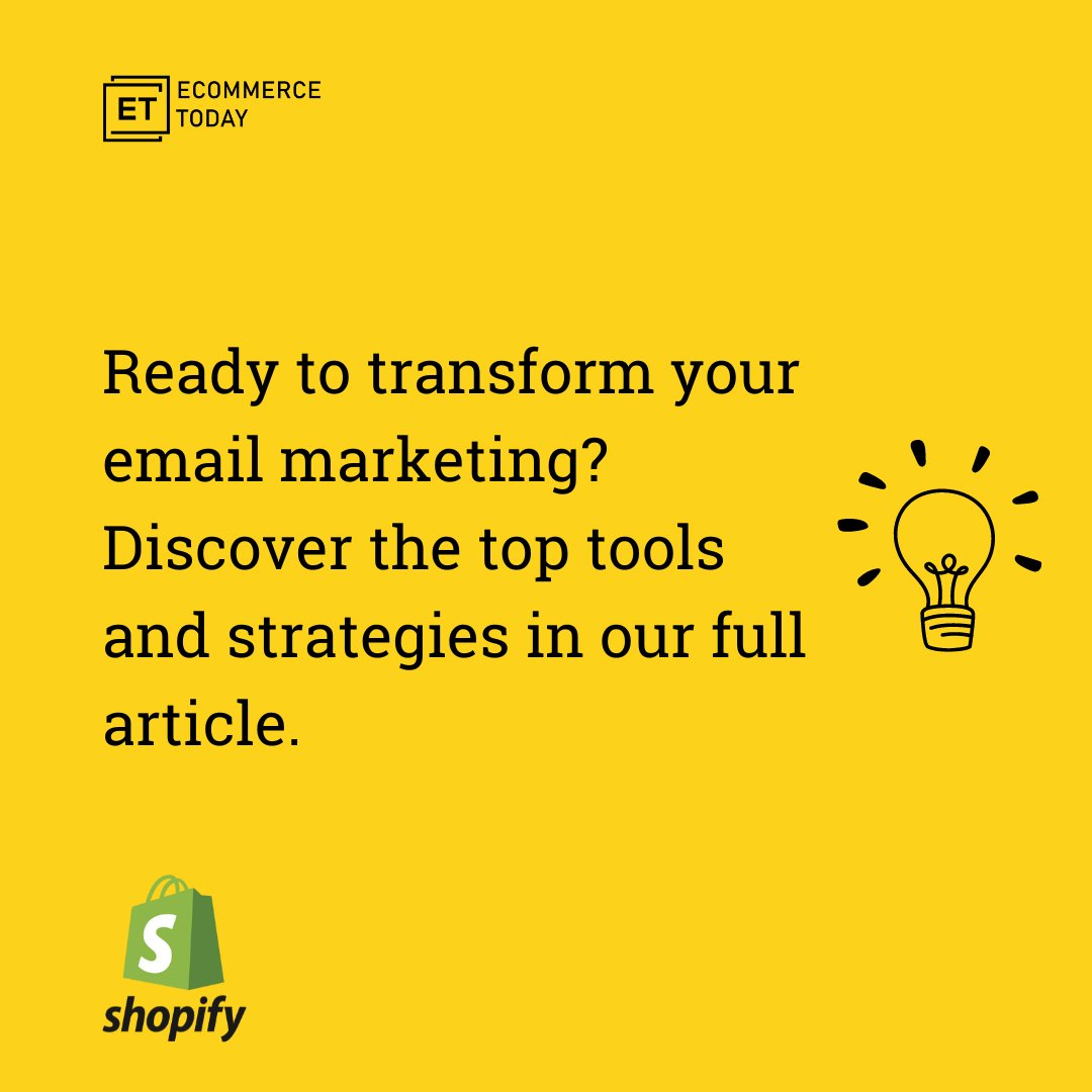 📧 Boost Your Shopify Sales! 🚀
Our new article unveils the Top 3 Email Marketing Tools that can transform your strategy.📈 Don’t miss out on these game-changing tools! 💥

🔗 ecommerce-today.com/top-3-email-ma…

#EmailMarketing #Shopify #eCommerce #MarketingTools #eCommerceToday