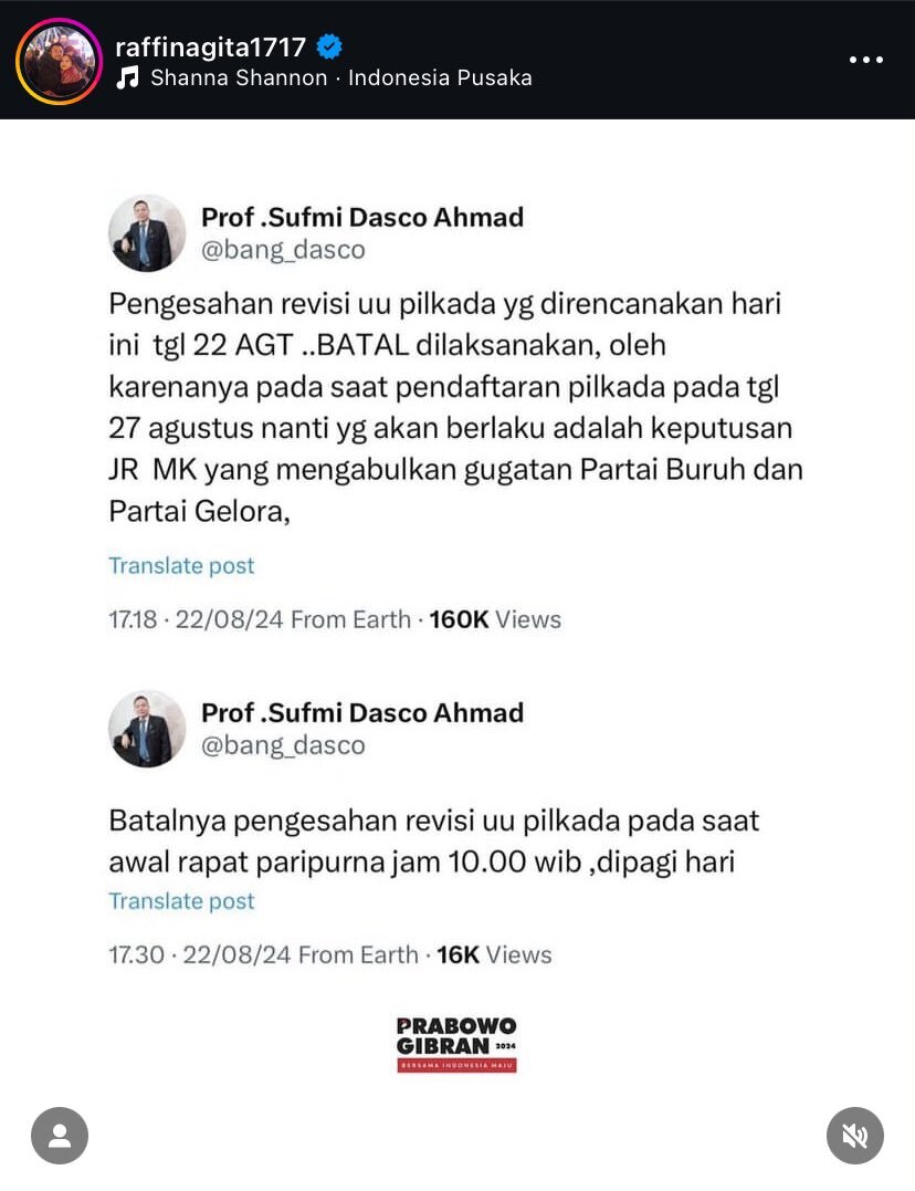💚 BUAT KALIAN MENDING STOP NGEHYPE KELUARGA DIA DAH, INI SATU KELUARGA ISINYA PENJILAT SEMUA. MUAL GUE LIATNYA UJUG-UJUG ADA LOGO PRBW GBRN PADAHAL YG TURUN BERSUARA TUH MASYARAKAT BIASA SAMA MAHASISWA. KLO ORANG NORMAL HARUSNYA MALU 😑