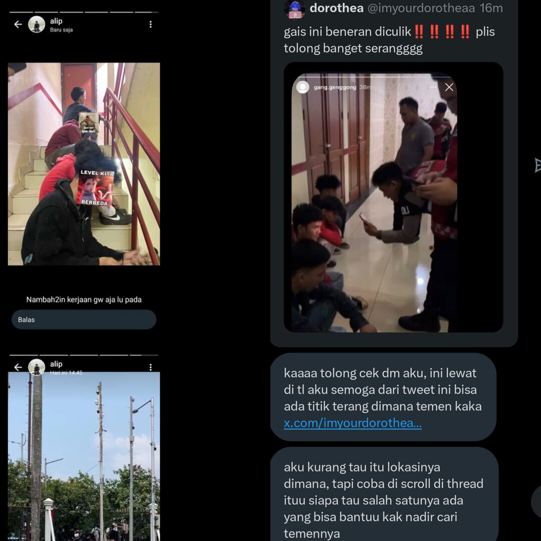 💚 

Kami menuntut pihak kepolisian yang bertugas hari ini &amp; melakukan aksi kekerasan terhadap mahasiswa kemudian menculik nya, sampai saat ini tidak ada informasi dimana mahasiswa tersebut. KEMBALIKAN MEREKA SEGERAA!

@.DivHumas_Polri