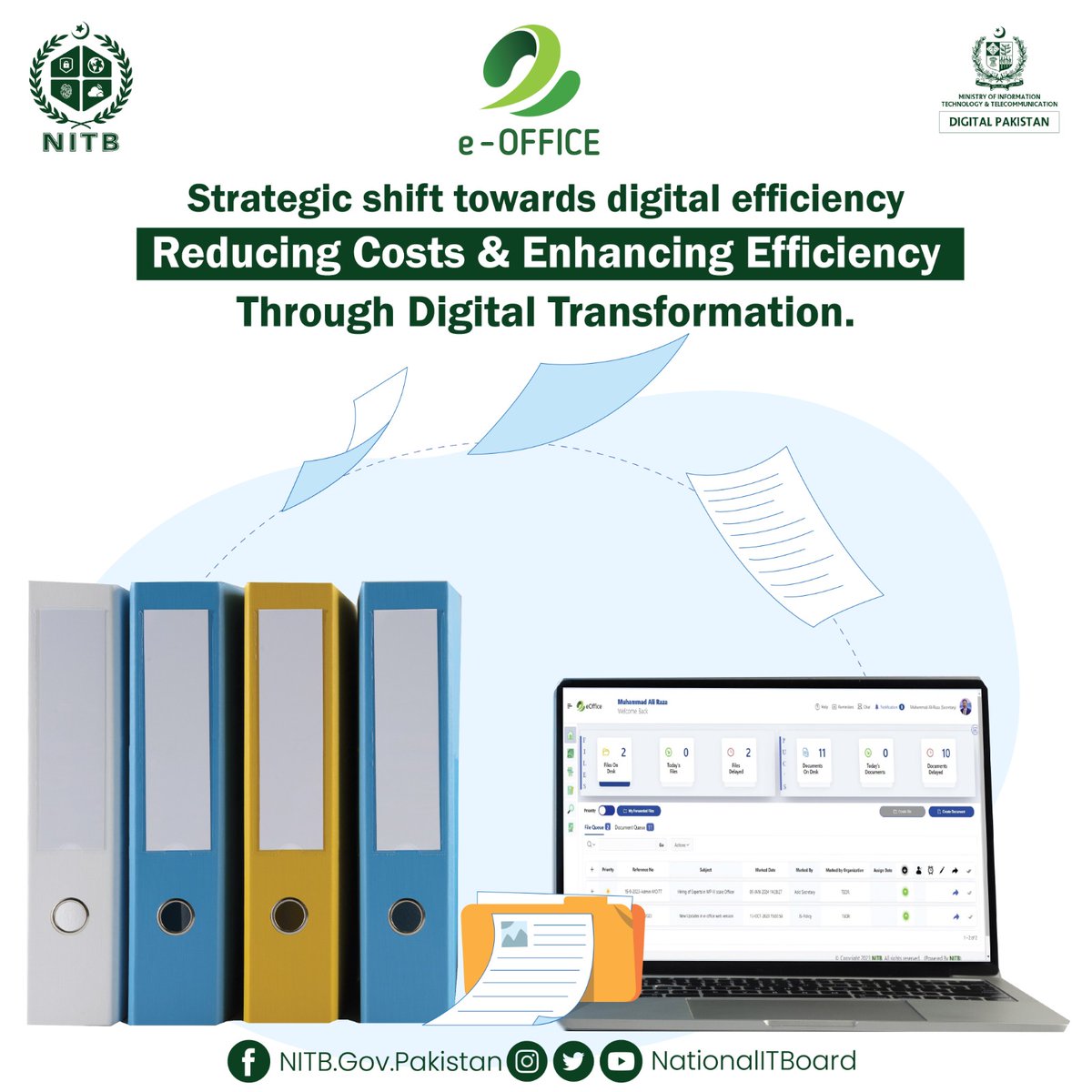 NationalITBoard's tweet image. e-Office represents a strategic shift towards digital efficiency, significantly reducing costs associated with stationery and electricity. 

#SmartAdministration #eOfficeInnovation #WorkplaceEfficiency