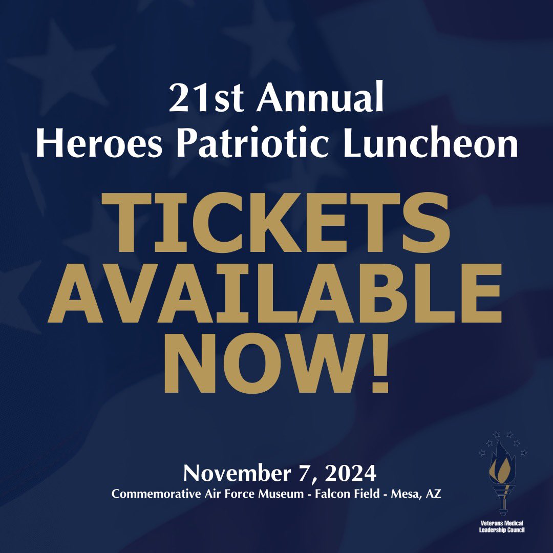 VMLCaz's tweet image. 🎟️ Tickets and sponsorship opportunities available now! 

🇺🇸 This year, we are celebrating and saluting the Greatest Generation - our WWII Veterans.

➡️ vmlc2024.planningpod.com

#vmlcaz #azvets #azveterans #supportourveterans #aznonprofit