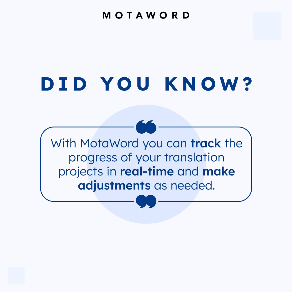 motaword's tweet photo. 🚀 Did you know? With MotaWord, you can track your translation projects in real-time! 🕒 Stay in control, make adjustments on the fly, and ensure top-notch quality every step of the way. 🌍✨ 
https://t.co/By8BWZvg9o
#TranslationMadeEasy #MotaWord #RealTimeUpdates https://t.co/uPQZoEjzX6