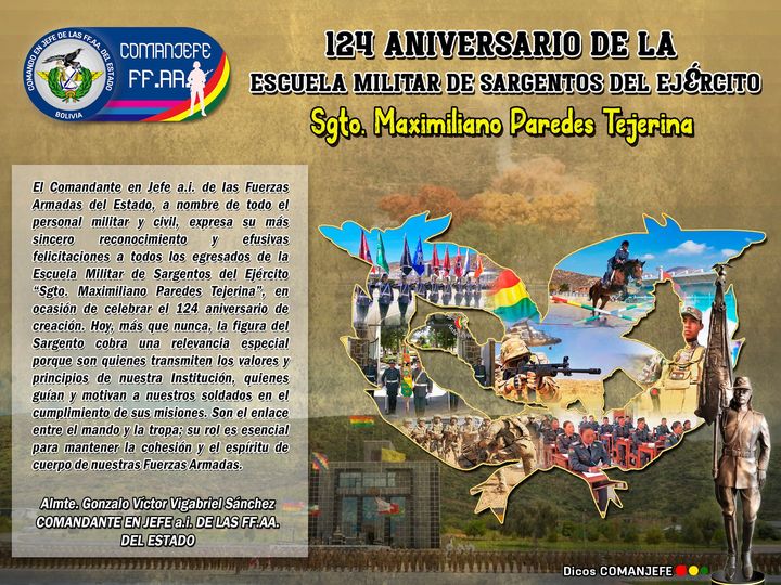 comanjefe's tweet photo. La Escuela Militar de Sargentos del Ejército conmemora su 124 Aniversario.
#FFAA 📷 #comandoenjefe 📷📷📷 #RumboAlBicentenario 📷 #aniversario 📷📷 https://t.co/vMKPksY7Xu