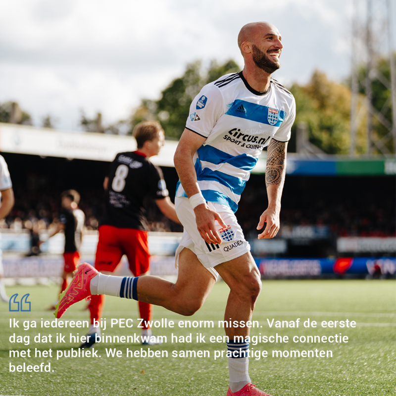 PECZwolle's tweet photo. “Een magische connectie vanaf de eerste dag. Deze twee jaar zal ik nooit vergeten.” 💙

#peczwolle