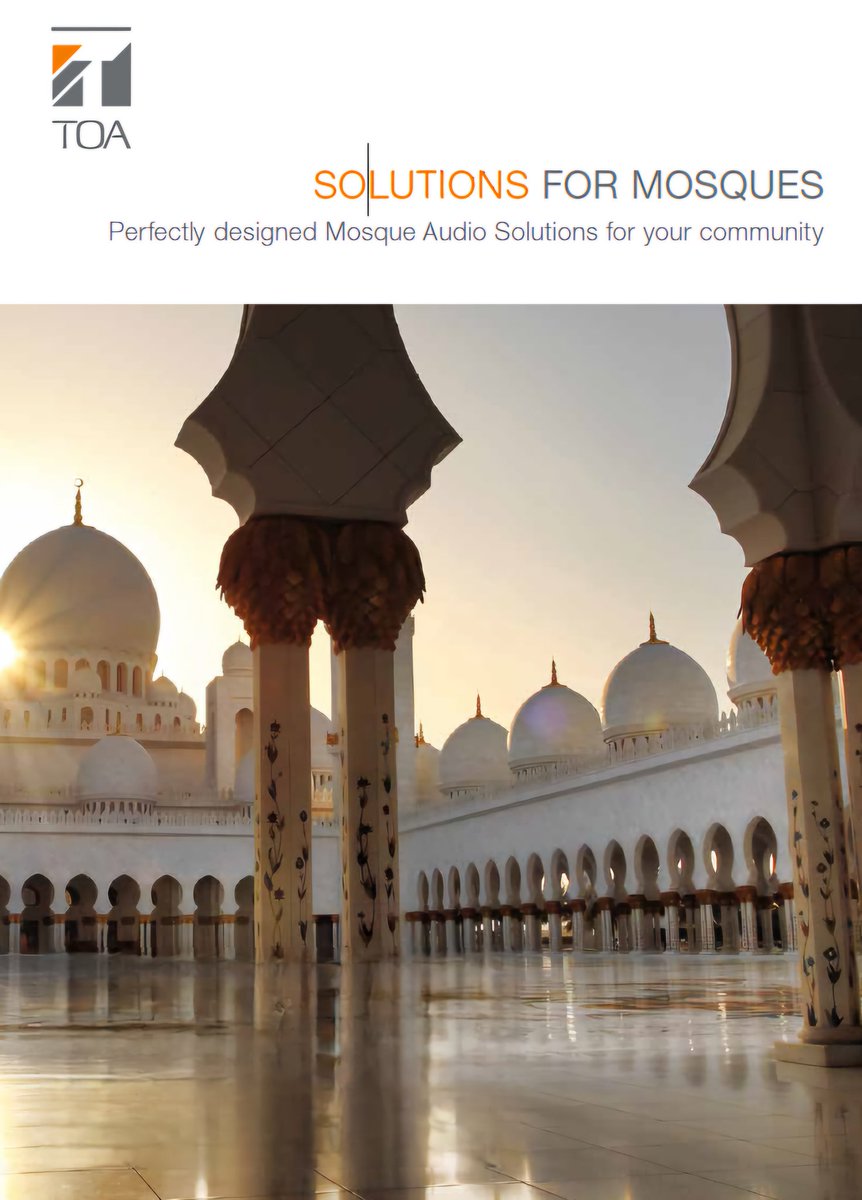 TOA manufactures a wide range of audio products, which includes #Microphones, #Mixers, #Amplifiers, and many types of #Speakers for Indoor and Outdoor applications.

We can design a system for your Mosque for free.

lnkd.in/ezcV8zb5
#toa #mosques #imam #publicaddress #pa