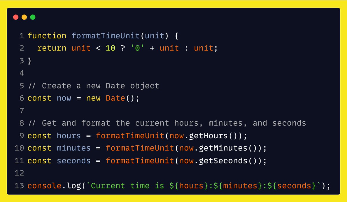 rustcodeweb's tweet photo. JavaScript: How to Get Current Time

Full Article: https://t.co/jxUYWqUNhQ

#JavaScript #WebDevelopment #Coding #HTML #WebDesign #Programming #TechTutorial #RustcodeWeb #functioncall #DeveloperLife 
#developers #webdeveloper #JavaScriptTips #CodeNewbie #DeveloperCommunity https://t.co/QcIDM7iiLw