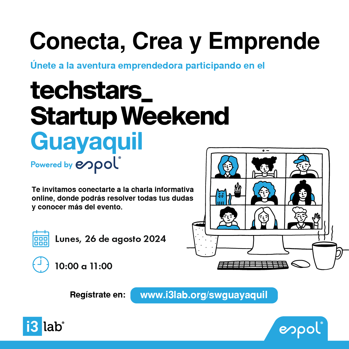 i3labespol's tweet photo. Te invitamos a la charla informativa del #StartupWeekendGuayaquil, te contaremos todo lo que necesitas saber sobre el evento: premios 🏆 , sorteos, agenda, kit de participante y algunos detalles de las sorpresas que estamos preparando 😎.

Regístrate aquí👉https://t.co/ICn6GVfdCM https://t.co/jXlkXaXcyI
