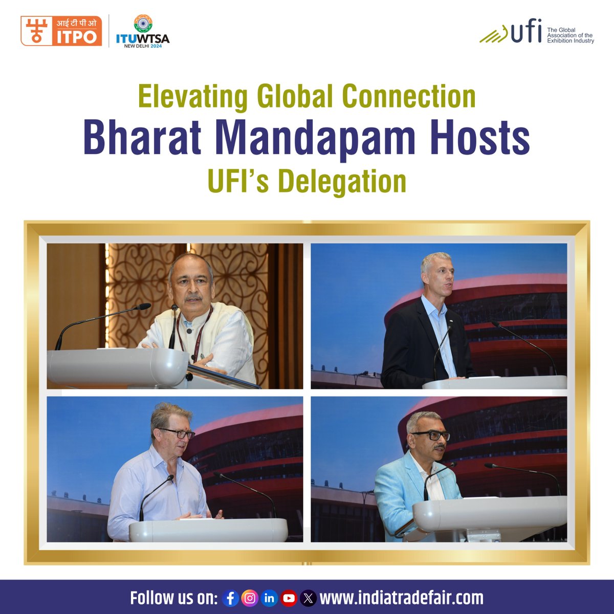 ITPODesk's tweet image. We take pride in hosting the UFI delegation along with Indian exhibition industry association at Bharat Mandapam to explore the vast opportunities India offers to the global MICE industry.
 
#Bharatmandapam #UFI #GlobalConnect 

@MichaelDuck @marcocarniello  @SaidSalimAlShanfari