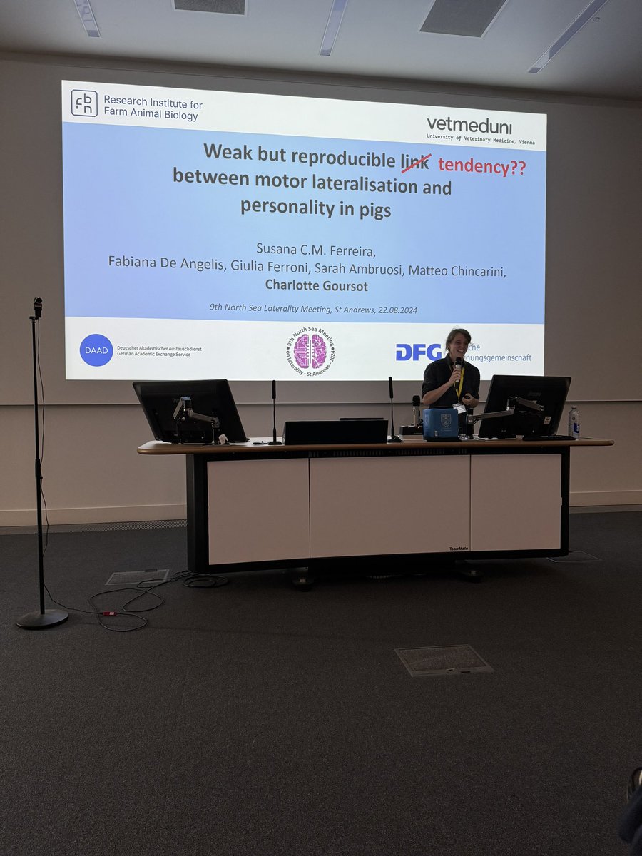 Sebastian Ocklenburg (@ocklenblog) on Twitter photo Looking forward to listen to <a href="/LateraLiterally/">Charlotte Goursot 🕊️🏳️🌈#RefugeesAreWelcome</a> exciting talk about pig 🐷 Laterality and animal welfare at #laterality2024 in St. Andrews! Looking forward to listen to <a href="/LateraLiterally/">Charlotte Goursot 🕊️🏳️🌈#RefugeesAreWelcome</a> exciting talk about pig 🐷 Laterality and animal welfare at #laterality2024 in St. Andrews!