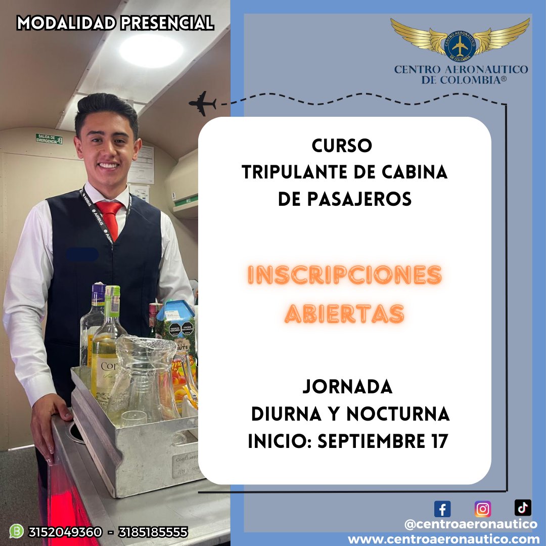 caeronautico's tweet photo. NUEVA JORNADA DE INSCRIPCIONES ����

Inicio de clases: 17 de septiembre

Desde el 16 de agosto y hasta el viernes 13 de septiembre podrás participar en nuestra jornada de inscripciones para la jornada diurna y nocturna.

✨Contacta a nuestras asesoras para recibir más información https://t.co/1iv2pbswkW