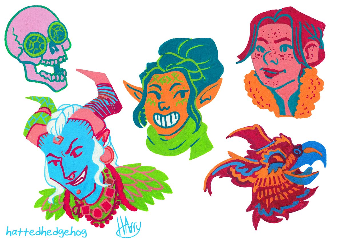 Here's part 2 of my posca Veilguard companions! I couldn't leave out Manfred and Assan so even though they're technically companions OF the companions; they're a vital part of the team. #DragonAge #DragonAgeTheVeilguard