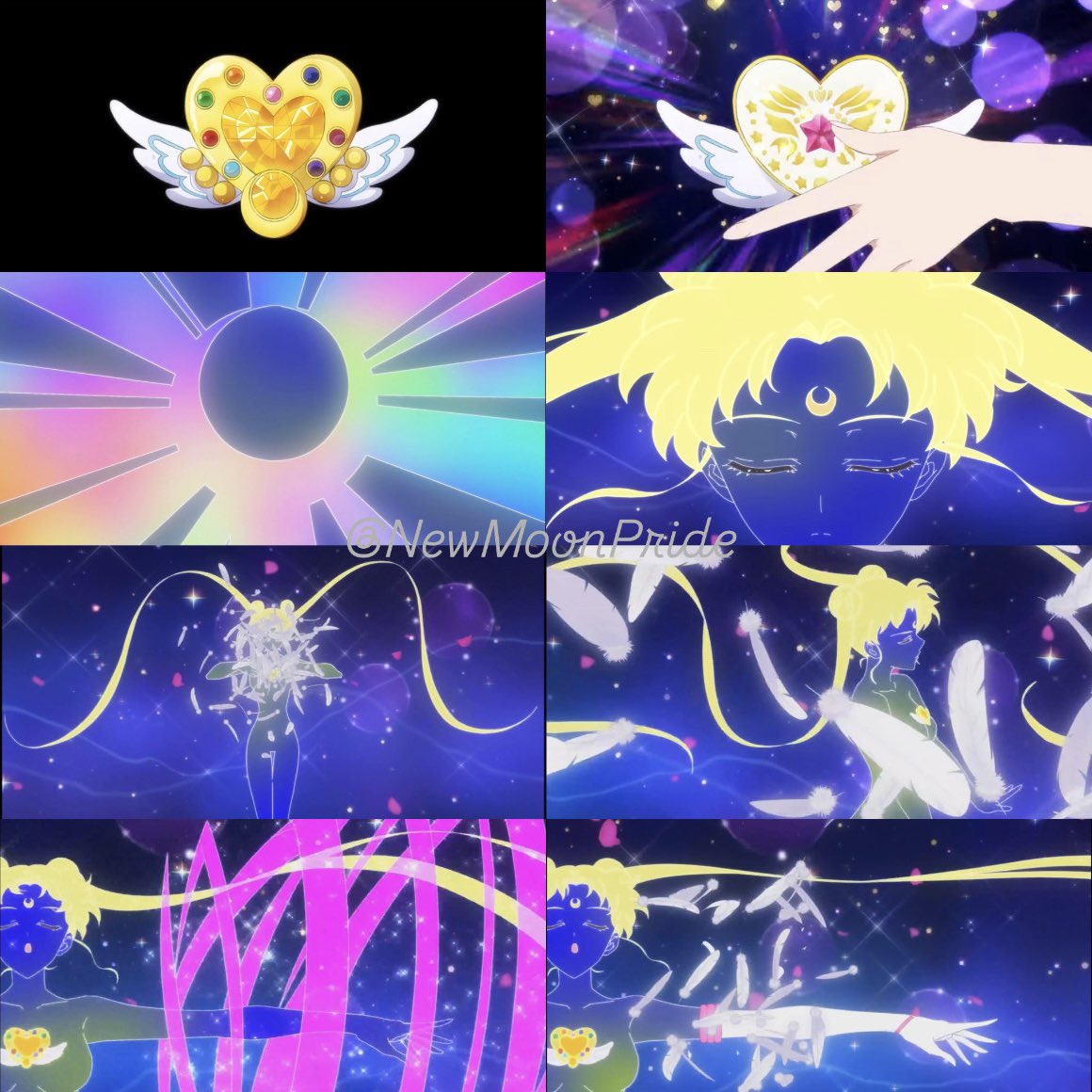 NewMoonPride's tweet photo. “Silver Moon Crystal Power, Make Up!” (Ver. 1)
(Eternal Sailor Moon)
(Eternal Moon Article)
(S5/Shadow Galactica arc)
#SailorMoonCrystal 
#SailorMoonCosmos https://t.co/0qknt0Kzti
