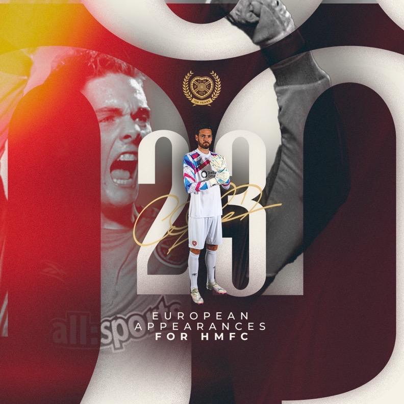 JamTarts's tweet photo. History maker.
Record breaker. 

Craig Gordon is Heart of Midlothian's record appearance holder in Europe 🇪🇺 https://t.co/paaAY0GttY