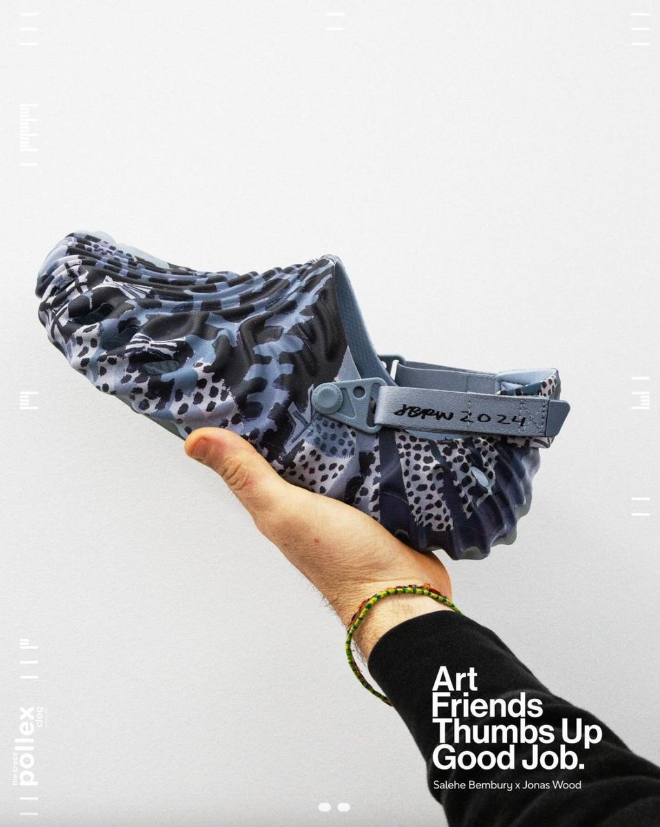 SOLELINKS's tweet photo. LIVE: Jonas Wood x Salehe Bembury x Crocs Pollex Clog 'Art Friends Thumbs Up Good Job'
=> https://t.co/NObZQsRtp2 https://t.co/WgRVGzPgQW