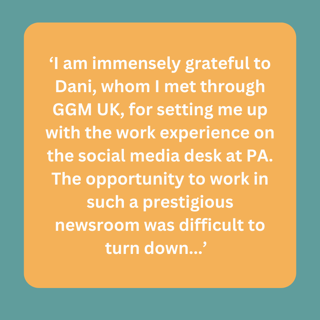 GGMediaUK's tweet photo. Hats off to 2023 graduate Daisy Miles, who has gained multiple national bylines from her work at Press Association over the summer.  With thanks to GGM UK trustee and 2019 graduate @DesoDani for making this happen 

#femalejournalism #womeninjournalism  #womensupportingwomen https://t.co/mxbfydF0Zh