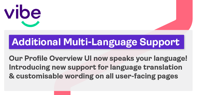 We're thrilled to introduce our latest update: Multi-Language Support for Profiles! Now, your Vibe platform can truly say, “Mi casa es su casa,” with support for multiple languages and customisable wording on all user-facing pages.