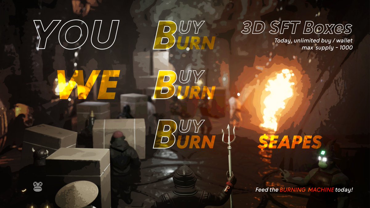 Hi Tribe 🦍

📦 Over 250 3D SFT Boxes have been sold

❤️‍🔥 That's >10,000 $EAPES Tokens to be burned already!

Preorder here 👉 app.eapes.com/launchpad/eape…

ℹ️ All wallets can preorder unlimited supply (3 per transaction) 

🪙 99 EAPES or 990 Banana Points 🍌

#EAPES #3DEAPES #EGLD