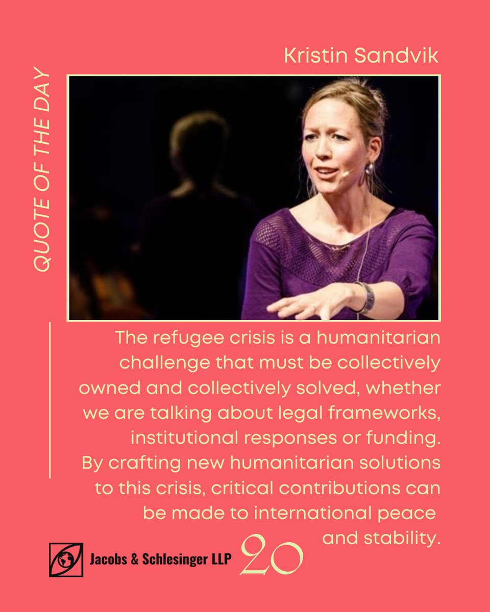 JSS_Legal's tweet photo. As Kristin Sandvik wisely stated, "The refugee crisis is a humanitarian challenge that must be collectively owned and collectively solved."

This powerful reminder guides us in our commitment to supporting refugees through effective legal advocacy and collaborative solutions. https://t.co/OzU1ryZobR