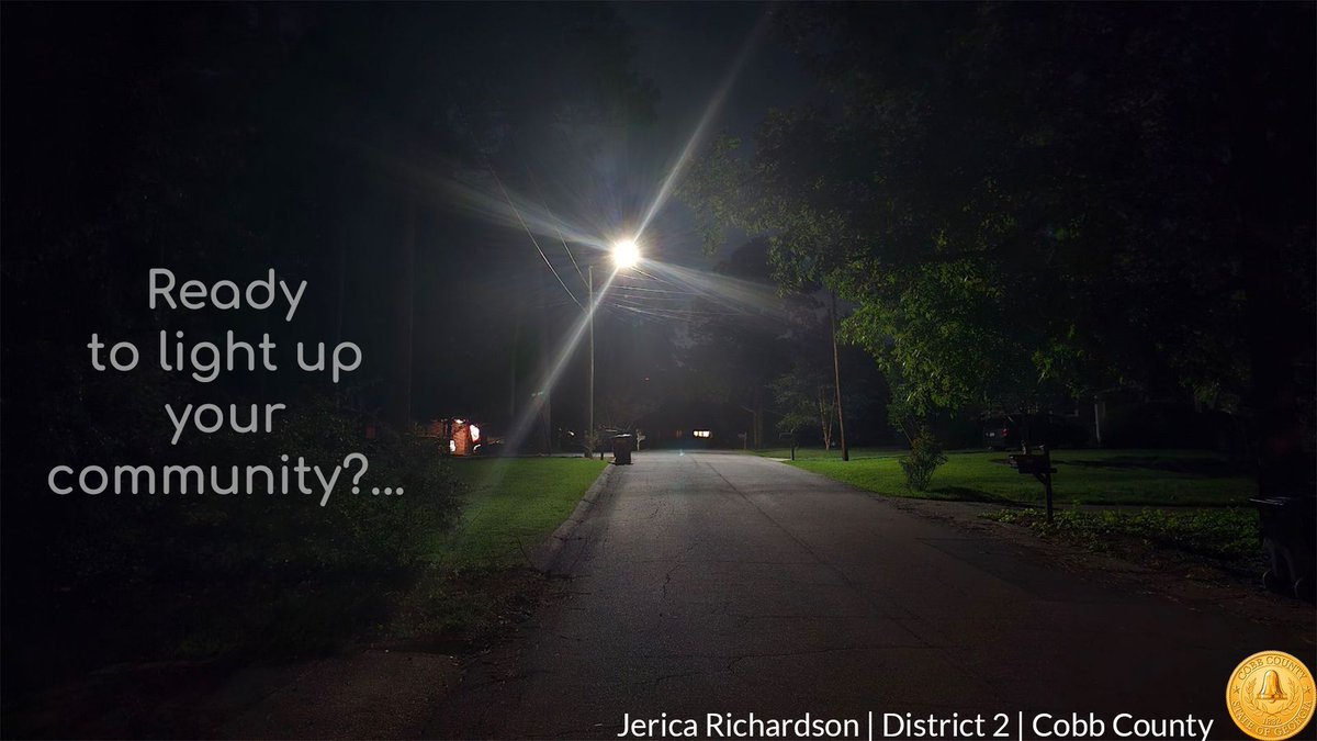 Join the D2 Office and Cobb County Department of Transportation's Lighting District Community Chat to help bring awareness to unlit corridors. Add your voice and highlight the areas needing greater visibility from dusk to dawn!

Thursday, 8/29 6-7pm!
buff.ly/4cAGSB4
