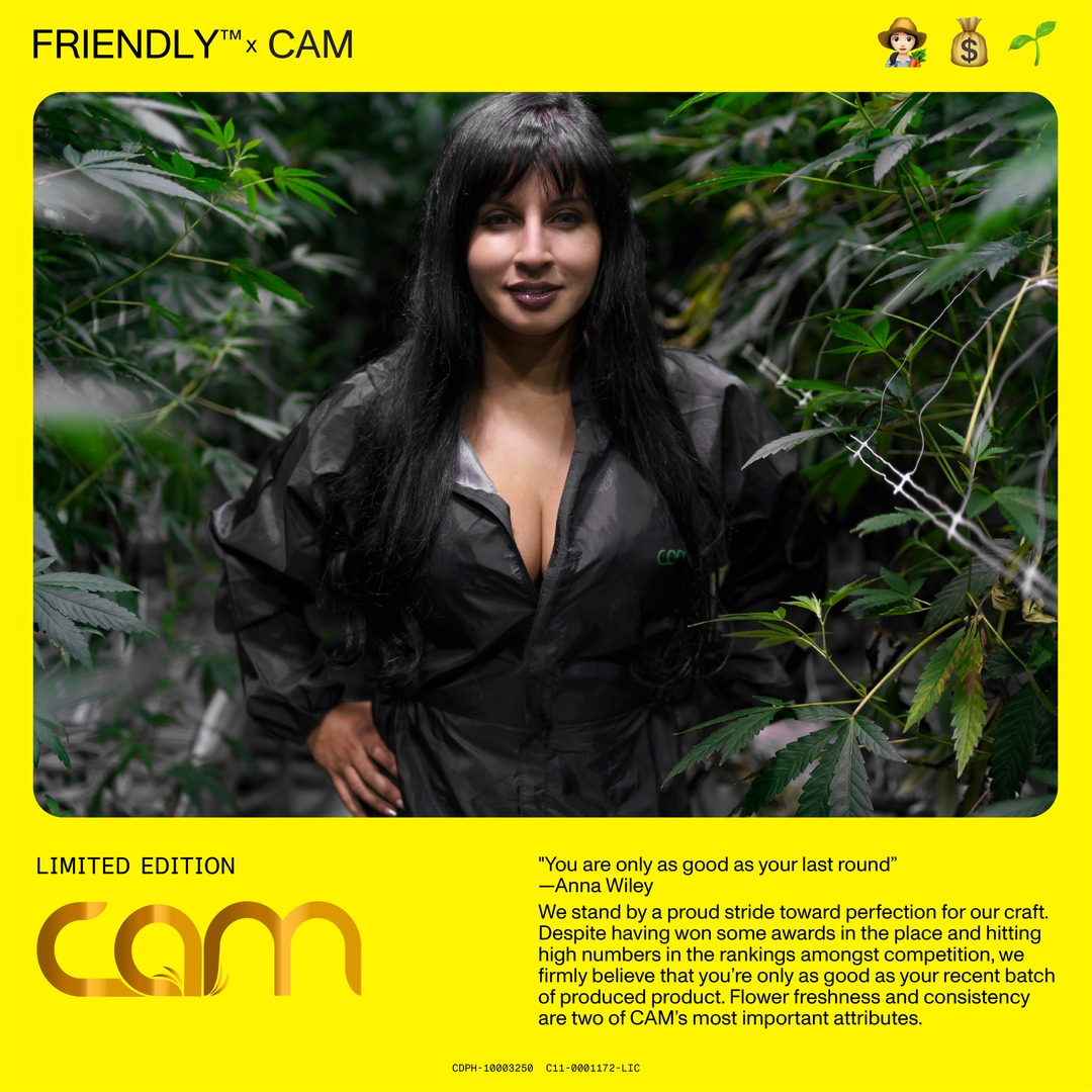 Meet CAM, a woman-owned, locally-grown cannabis company since 2009. 👩🏻‍🌾 CAM prioritizes flower freshness and consistency. 🌿

We collaborate with top farmers to bring you Nu-Resin! 🤝✨ Get all limited edition Friendly Farmer Trading cards. friendlybrandusa.com/cam/
#CAM #Sacramento