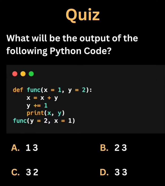 Python_Dv's tweet image. Python Question / Quiz;

What is the output of the following Python code, and why? 🤔🚀 Comment your answers below! 👇

#python #programming #developer #morioh #programmer #coding #coder #webdeveloper #webdevelopment #pythonprogramming #pythonquiz #machinelearning