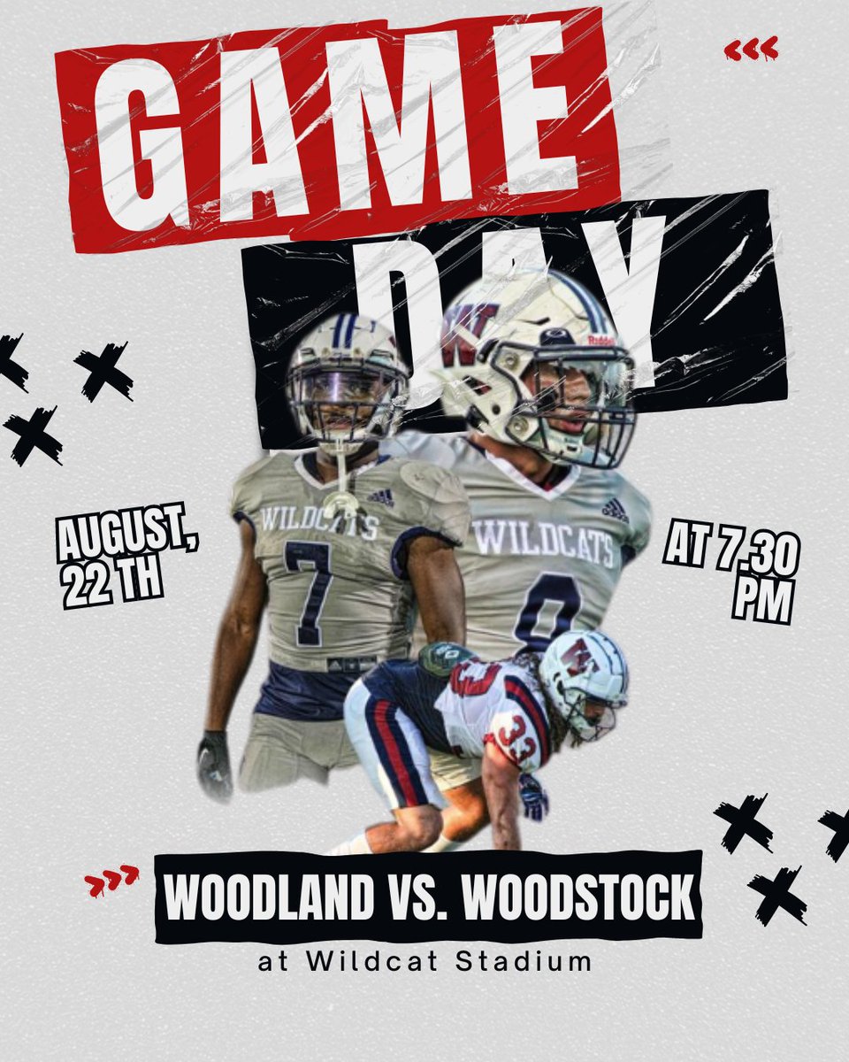 GHSA Sports (@ghsalivesports) on Twitter photo 🔥SEASON OPENER🔥
🏈Woodland vs. Woodstock
📍 Wildcat Stadium!
⏰ 7:30
📺 bit.ly/4dGehLu
<a href="/WHSWildcatFB/">Woodland Wildcats Football</a> <a href="/coach_andyscott/">Andy Scott</a> <a href="/Middleton1014/">Yak' Life⚓️</a> <a href="/CoachLDarby/">Coach Darby</a> <a href="/Isaiah_Livsey7/">Isaiah Livsey</a> <a href="/WHSCartersville/">Woodland High School - Cartersville</a> <a href="/KevePorter26/">Keve Porter</a> <a href="/Harrison8Kyler/">Coach Harrison</a> 🔥SEASON OPENER🔥
🏈Woodland vs. Woodstock
📍 Wildcat Stadium!
⏰ 7:30
📺 bit.ly/4dGehLu
<a href="/WHSWildcatFB/">Woodland Wildcats Football</a> <a href="/coach_andyscott/">Andy Scott</a> <a href="/Middleton1014/">Yak' Life⚓️</a> <a href="/CoachLDarby/">Coach Darby</a> <a href="/Isaiah_Livsey7/">Isaiah Livsey</a> <a href="/WHSCartersville/">Woodland High School - Cartersville</a> <a href="/KevePorter26/">Keve Porter</a> <a href="/Harrison8Kyler/">Coach Harrison</a>