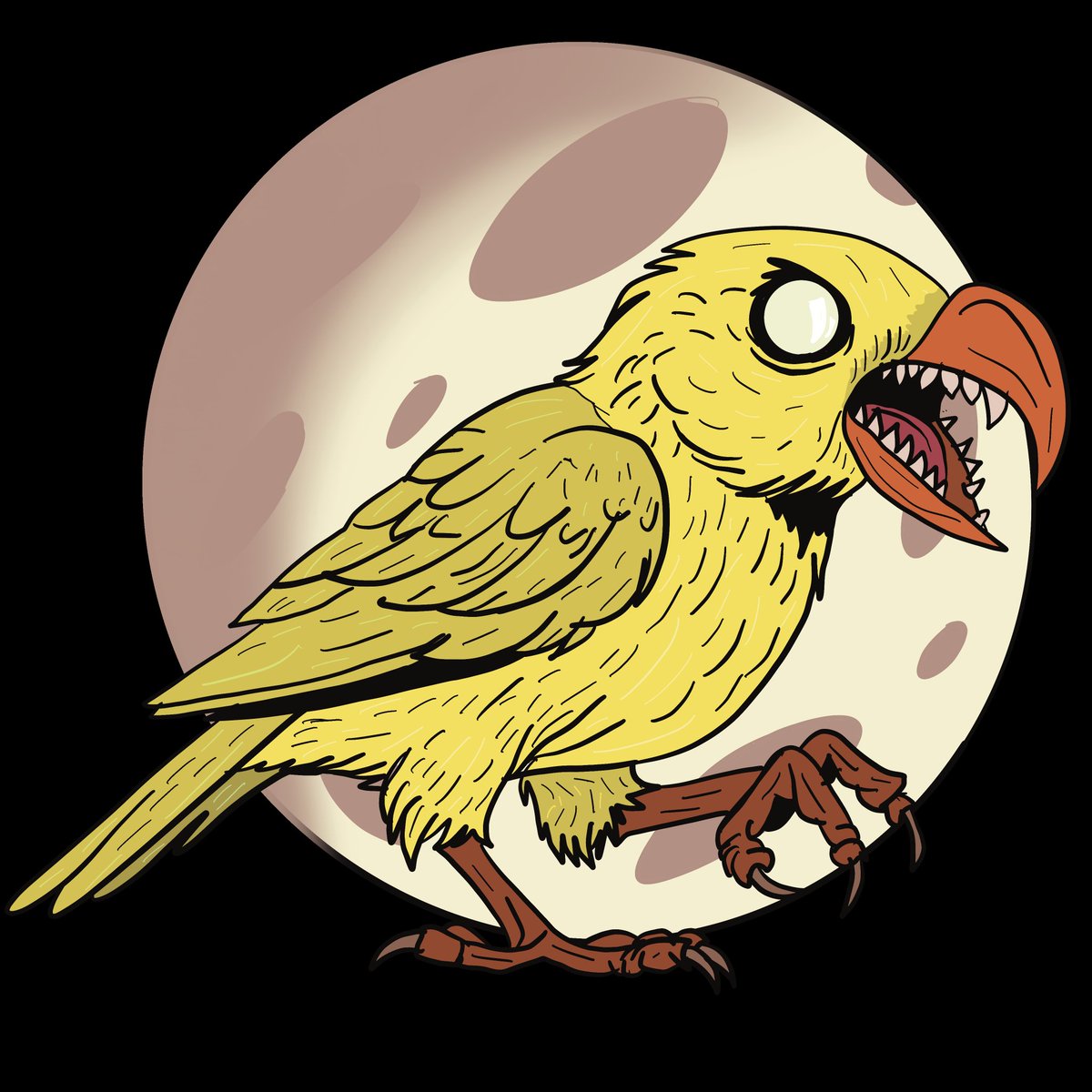 baddrawnstuff's tweet image. Selection of some recent horror animal mashup drawings