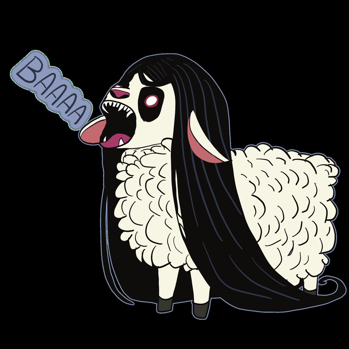 baddrawnstuff's tweet image. Selection of some recent horror animal mashup drawings