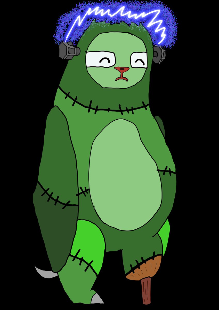 baddrawnstuff's tweet image. Selection of some recent horror animal mashup drawings