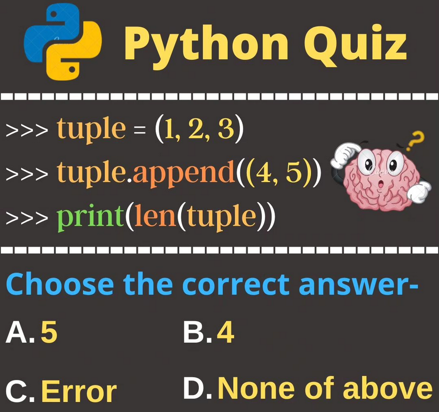 Python_Dv's tweet image. Python Question / Quiz;

What is the output of the following Python code, and why? 🤔🚀 Comment your answers below! 👇

#python #programming #developer #morioh #programmer #coding #coder #webdeveloper #webdevelopment #pythonprogramming #pythonquiz #machinelearning