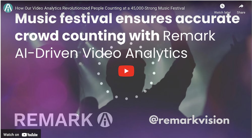 RemarkVision's tweet photo. Revolutionizing People Counting at a 45,000-Strong Music Festival! 🎶
Our advanced video analytics delivered accurate, real-time crowd measurements at a massive festival. 
https://t.co/GLVZVPHEjF

#VideoAnalytics #PeopleCounting  #EventTech #CrowdManagement #FestivalTech https://t.co/uzNopIMQrT