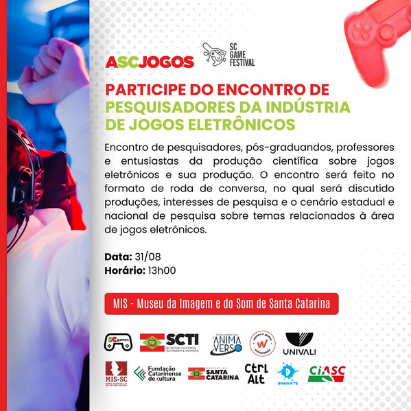 daeanapsi's tweet photo. Convite super especial para quem pesquisa jogos digitais em Santa Catarina! Faça sua inscrição no link: https://t.co/bbfdPBtHtg https://t.co/x7K5KsX70u