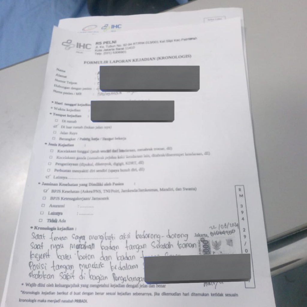 🚨Notice🚨

Malam ini tim humanies sedang melakukan pengecekan ke rumah sakit sekitar Jakarta, kalau ada kawan kalian yang masih terkendala biaya perawatan medis segera hubungi kami.

#KawalPutusanMK