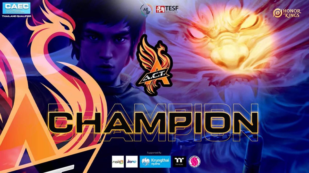 สำหรับผู้ชนะและได้คว้าสิทธิ์ตัวแทนทีมชาติไทย 🇹🇭 
ไปแข่งขันต่อในรายการ CAEC2024 ที่ประเทศจีนนั้นก็คือ ACT ESPORTS CLUB 🦅 นั้นเอง 
.
ซึ่งพวกเขาจะต้องไปเจอกับทีมที่เข้าแข่งขัน
ทั้งหมด 11 ประเทศ 
.
#caec2024
#AESF 
#TESF
#ทีมชาติไทย
