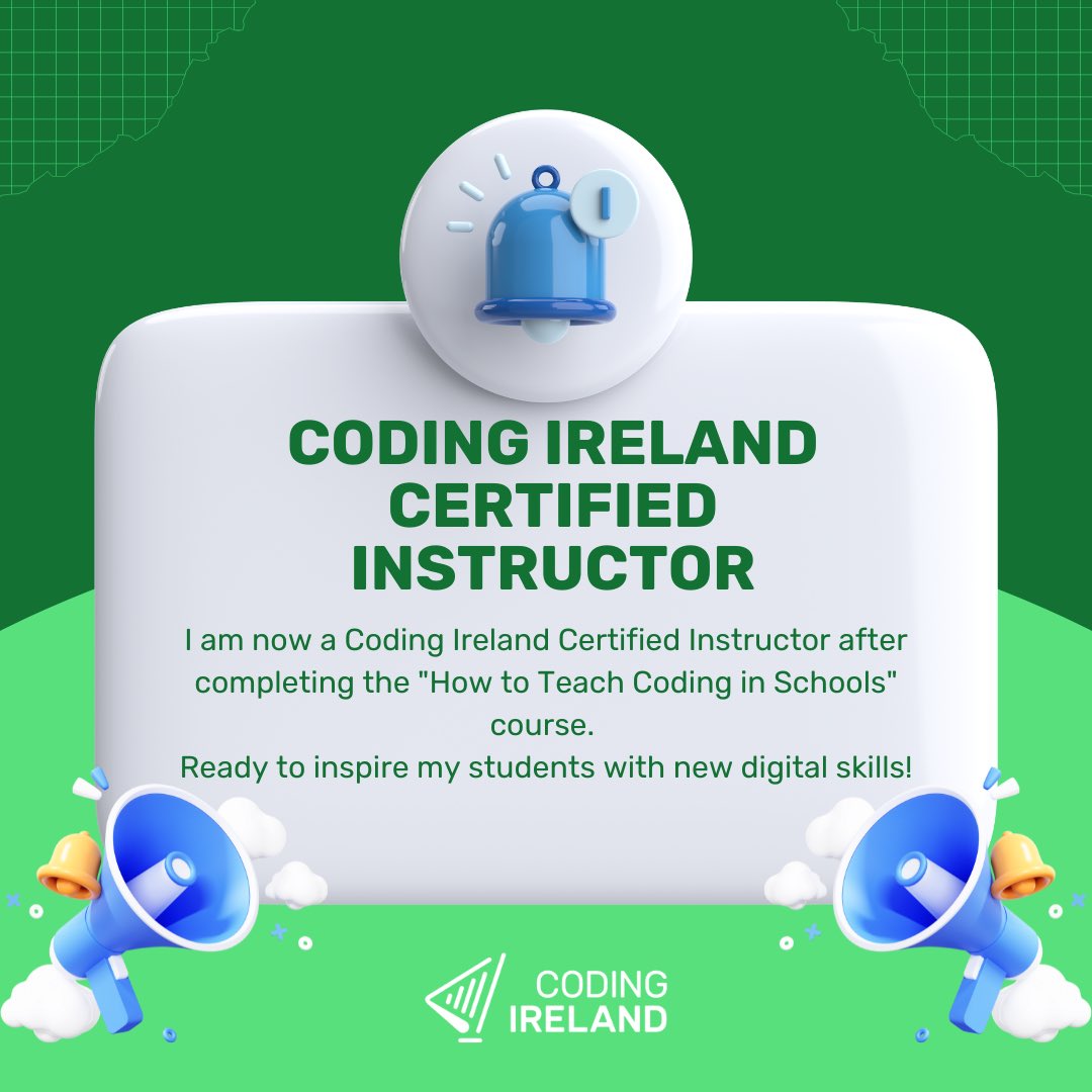 bouche_ms's tweet image. 💻 Delighted to have completed the summer course on ‘How to Teach Coding’! A huge thanks to the @codingireland team for the fantastic course and ongoing support. #TeachCoding #EdTech #ContinuousLearning