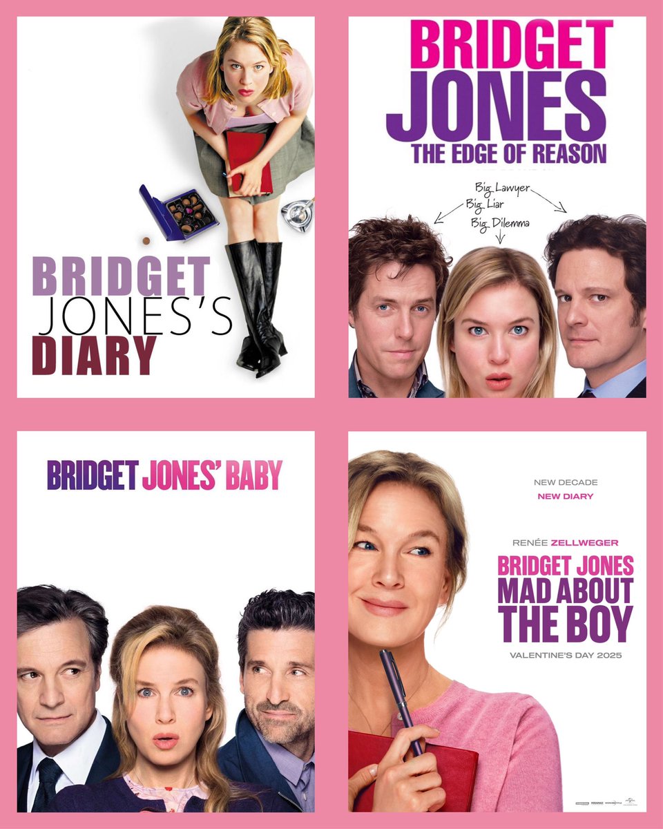 The posters of the ‘BRIDGET JONES’ film series.