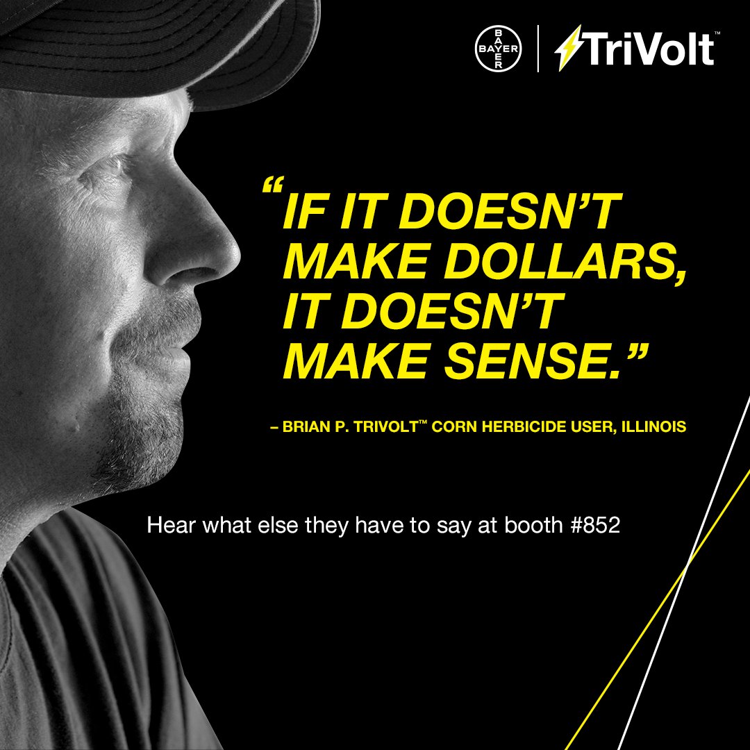 BayerCropProUS's tweet photo. ⚡ Hear straight from the farmers--Visit booth #852 at the @FPShow ⚡ 🌽 #TrivoltinAction
#BayerTrivolt #FarmProgress24 #BayerCropProtection https://t.co/UupSBGor4O