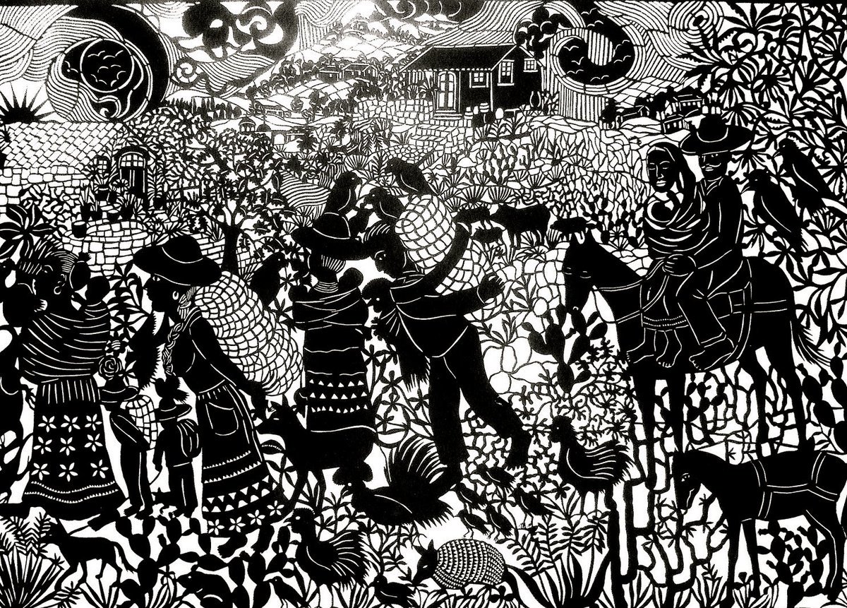 womensart1's tweet photo. Mexican artist Margarita Fick creates work using papel picado - a traditional folk art involvkng cutting out intricate patterns on paper by hand #WomensArt https://t.co/wDuOwdPdYR