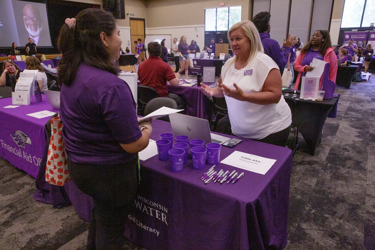 UWWhitewater's tweet image. UW-Whitewater held the Campus Resource Fair for resident assistants, faculty and staff on Wednesday, Aug. 21, in the University Center. Attendees engaged with offices and departments from the Whitewater and Rock County campuses. (UW-Whitewater photos/Craig Schreiner)

#UWW