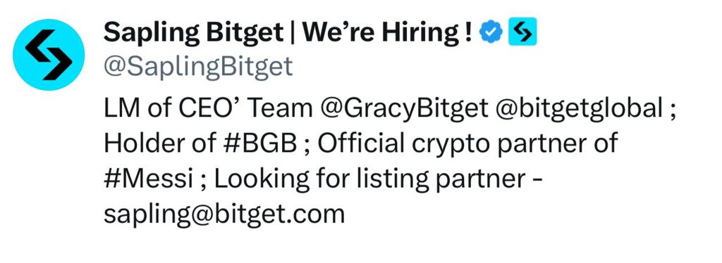 SaplingBitget's tweet image. I&apos;m sorry for any inconvenience caused by our policy changes. All official verification methods have been canceled. You can verify my identity through my Twitter and official email. Here are my official accounts:

- Email: sapling@bitget.com
- Twitter: x.com/saplingbitget