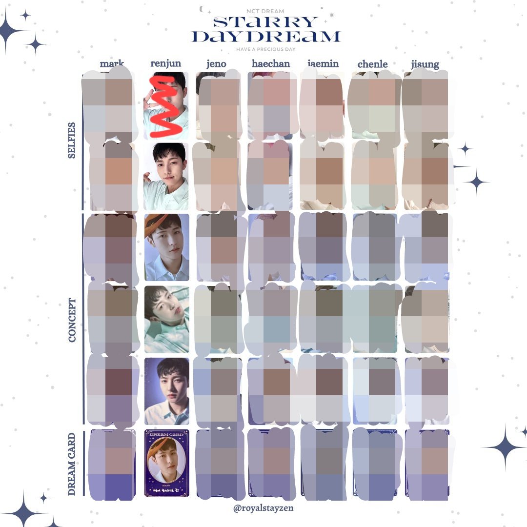 karolinaaie's tweet photo. WTB renjun starry day dream tc yang belum di coret! Terima set atau satuan 
tag WTB renjun starry daydream https://t.co/yMsyDhj9Pd