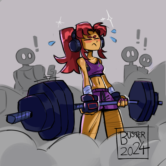 BusterToon's tweet photo. Starfire getting a new PB and her gym 💪🏋️‍♀️ https://t.co/LhDrBQpoWQ