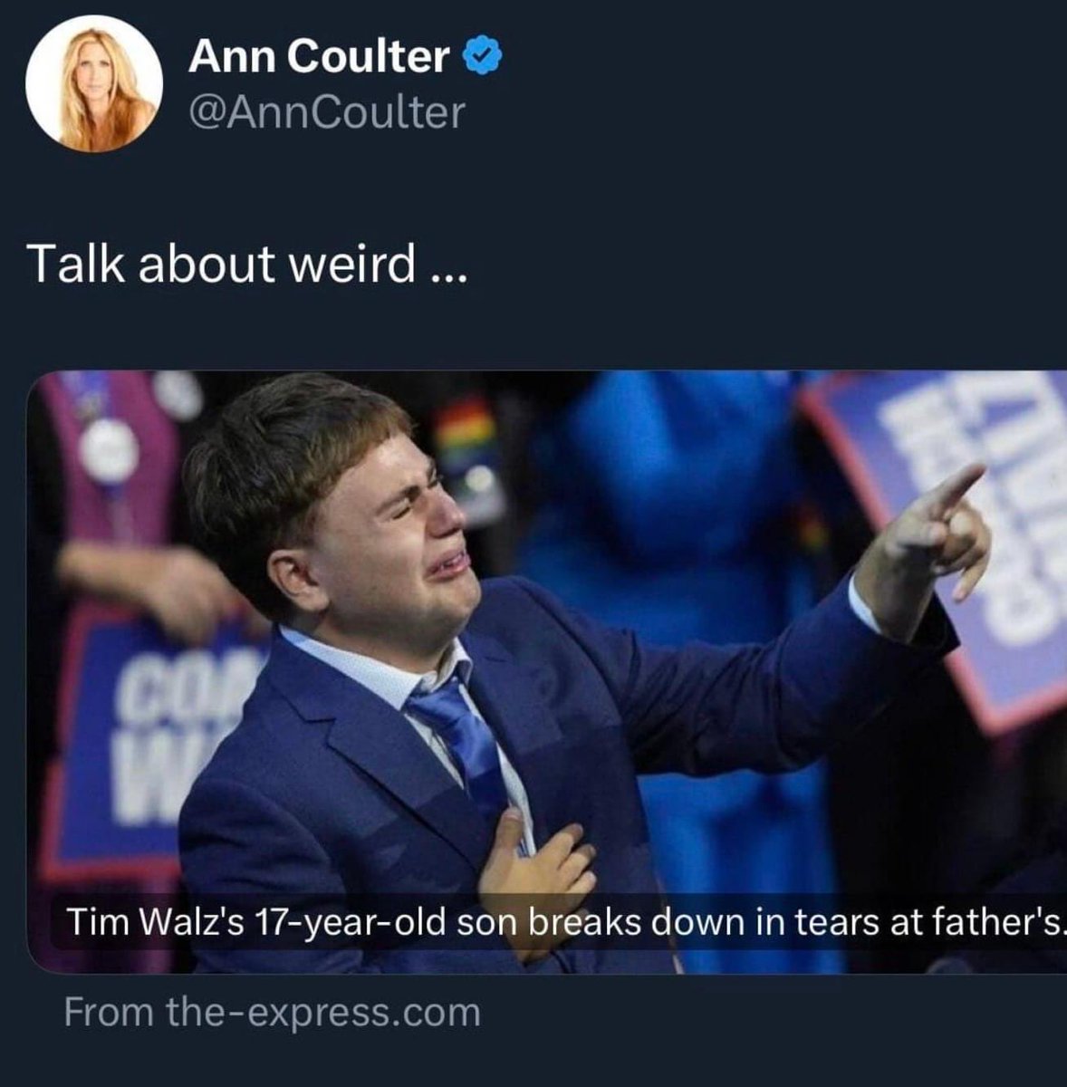 Hey ⁦<a href="/AnnCoulter/">Ann Coulter</a>⁩ you’re a pathetic human being! So sad!