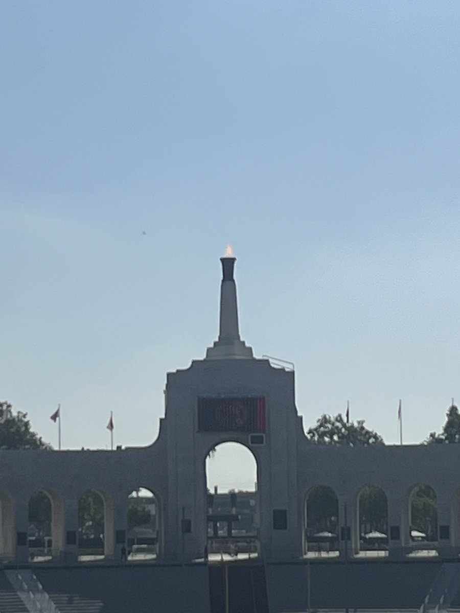 So yeah they just lit the #Olympics torch at our kid’s <a href="/USC/">USC</a> Convocation…#proudmom